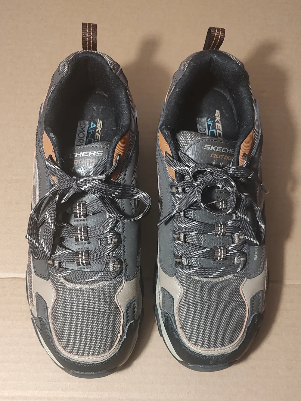 Skechers Men's Gray and Tan Outdoor Athletic Lace-Up Sneakers